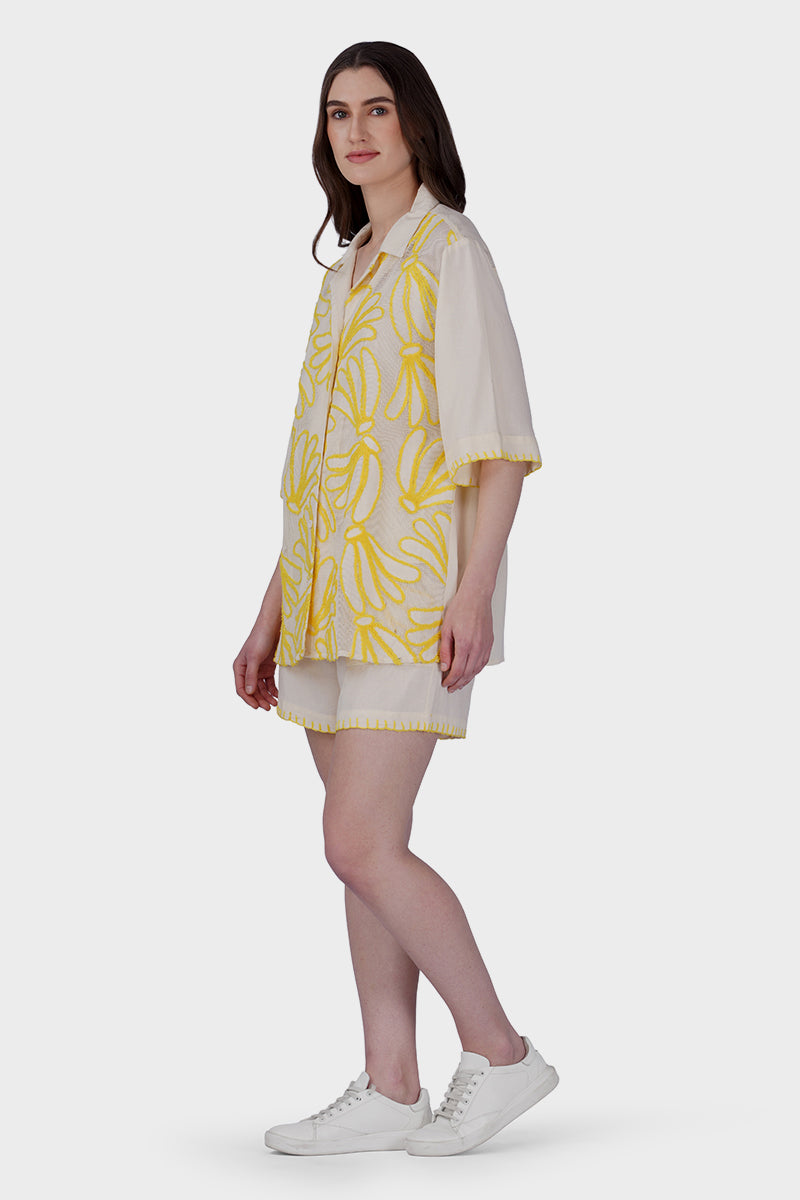 Sunset Banana Embroidered Shirt