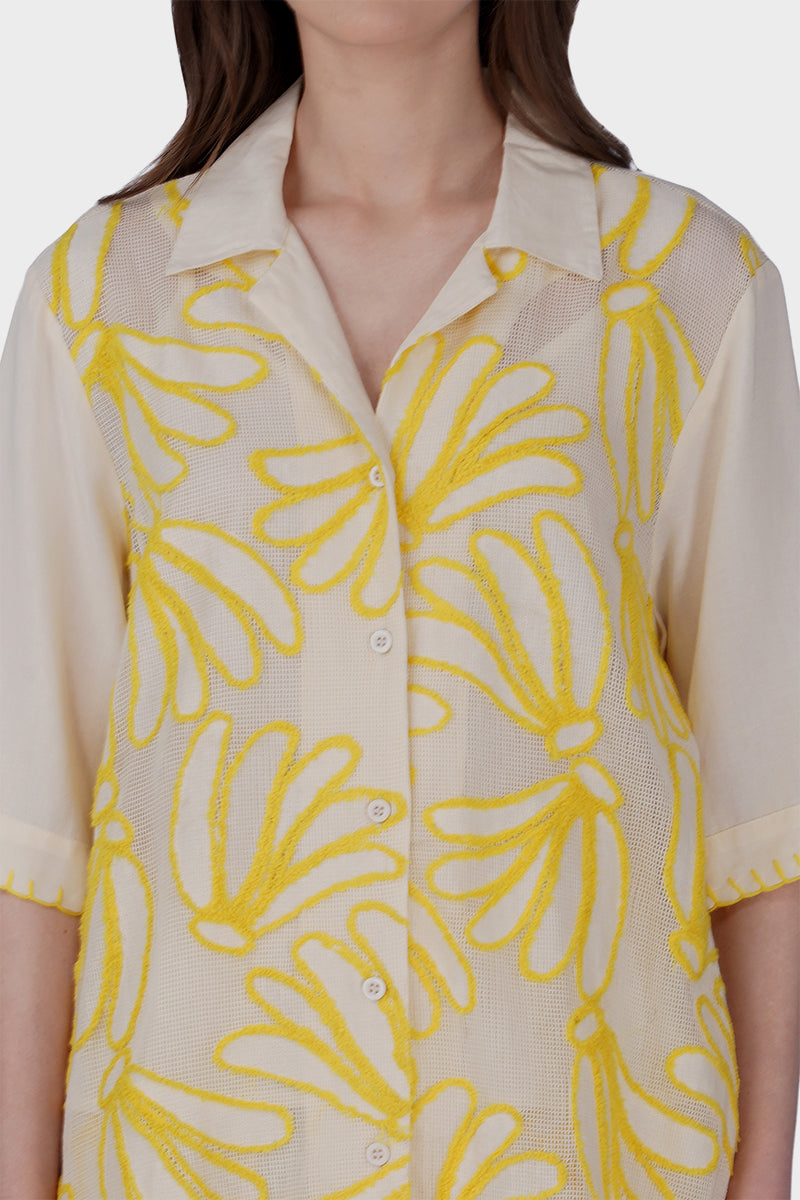 Sunset Banana Embroidered Shirt | View 6