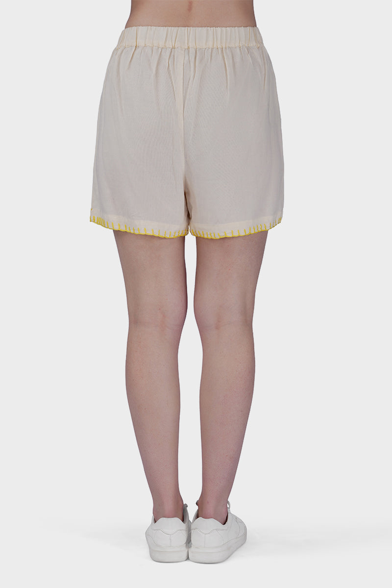 Sunset Banana Embroidered Shorts