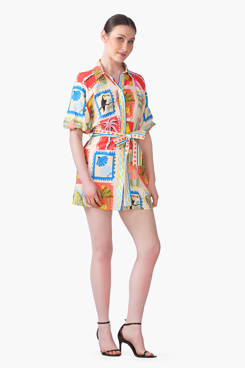 Toucan Pop Fruit Short Dress | View 3