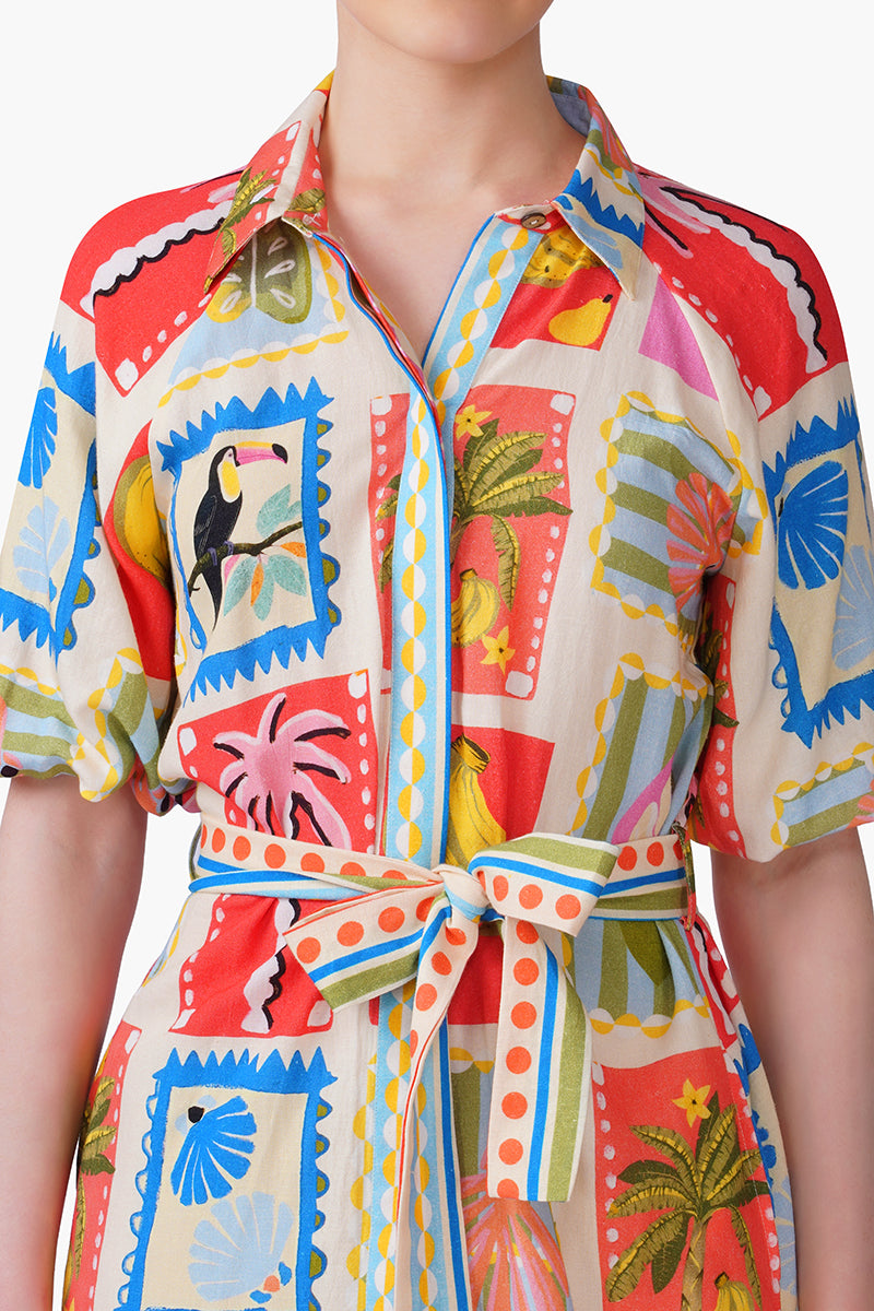 Toucan Pop Fruit Short Dress | View 5