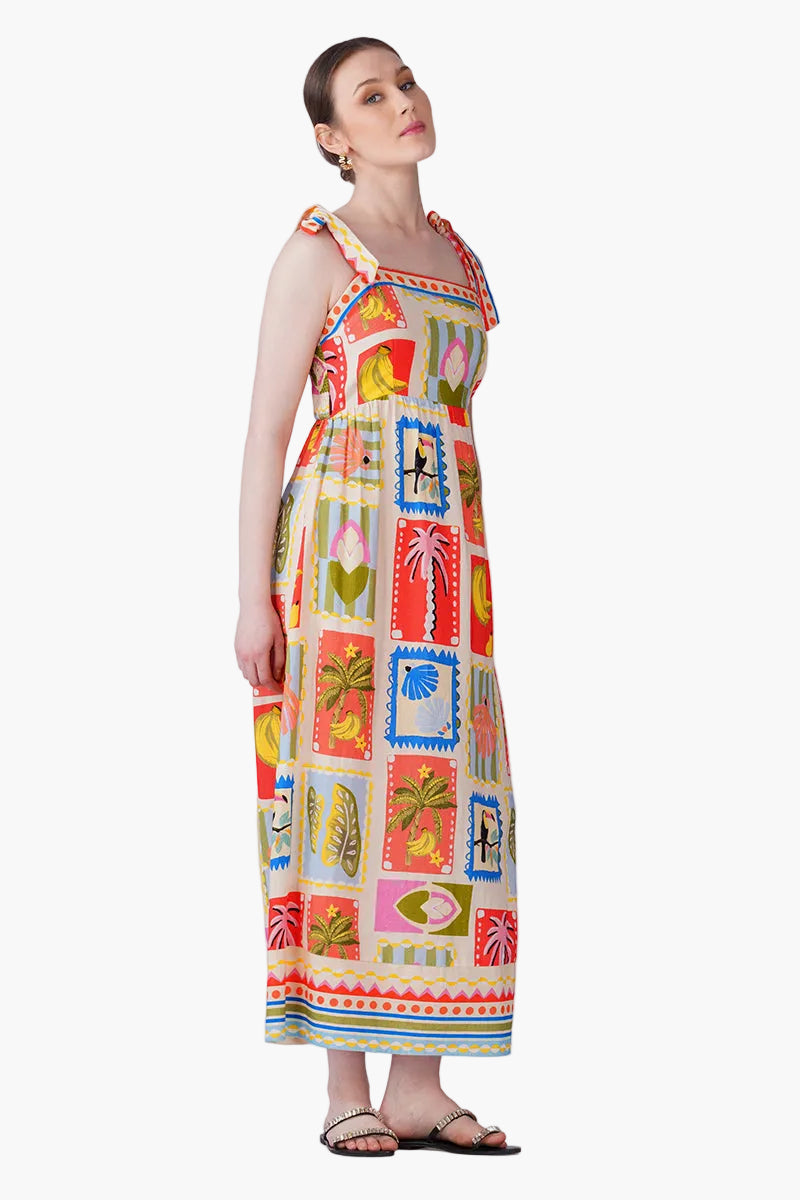 Toucan Pop Fruit Long Dress | View 3