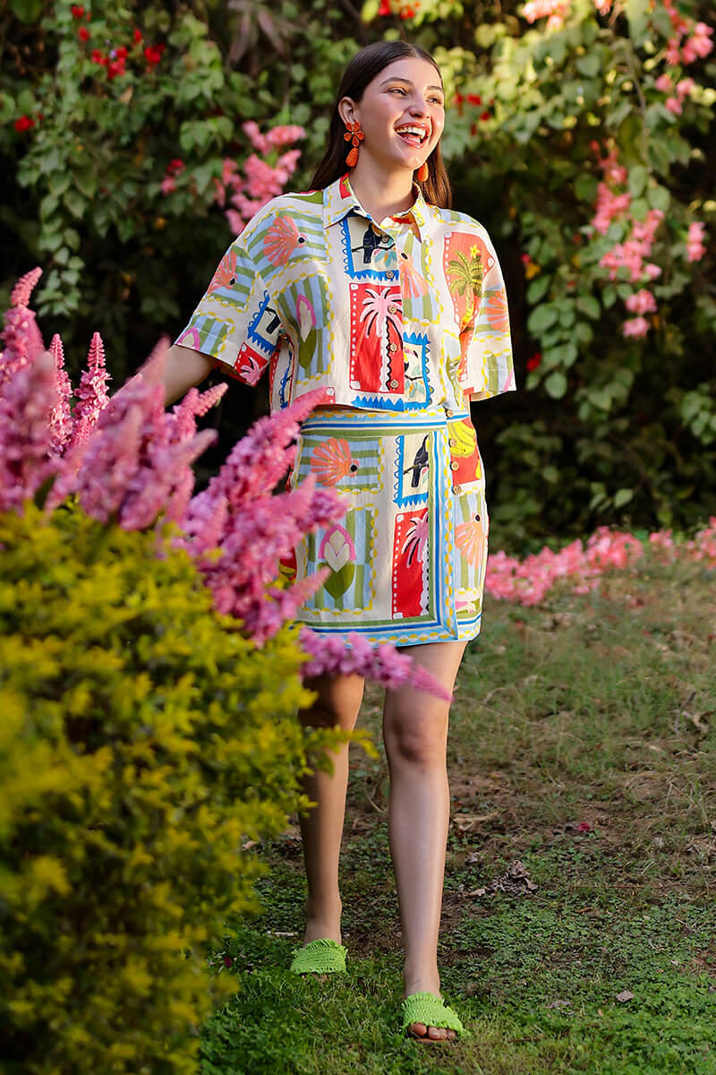 Toucan Pop Fruit Short Shirt | view 1