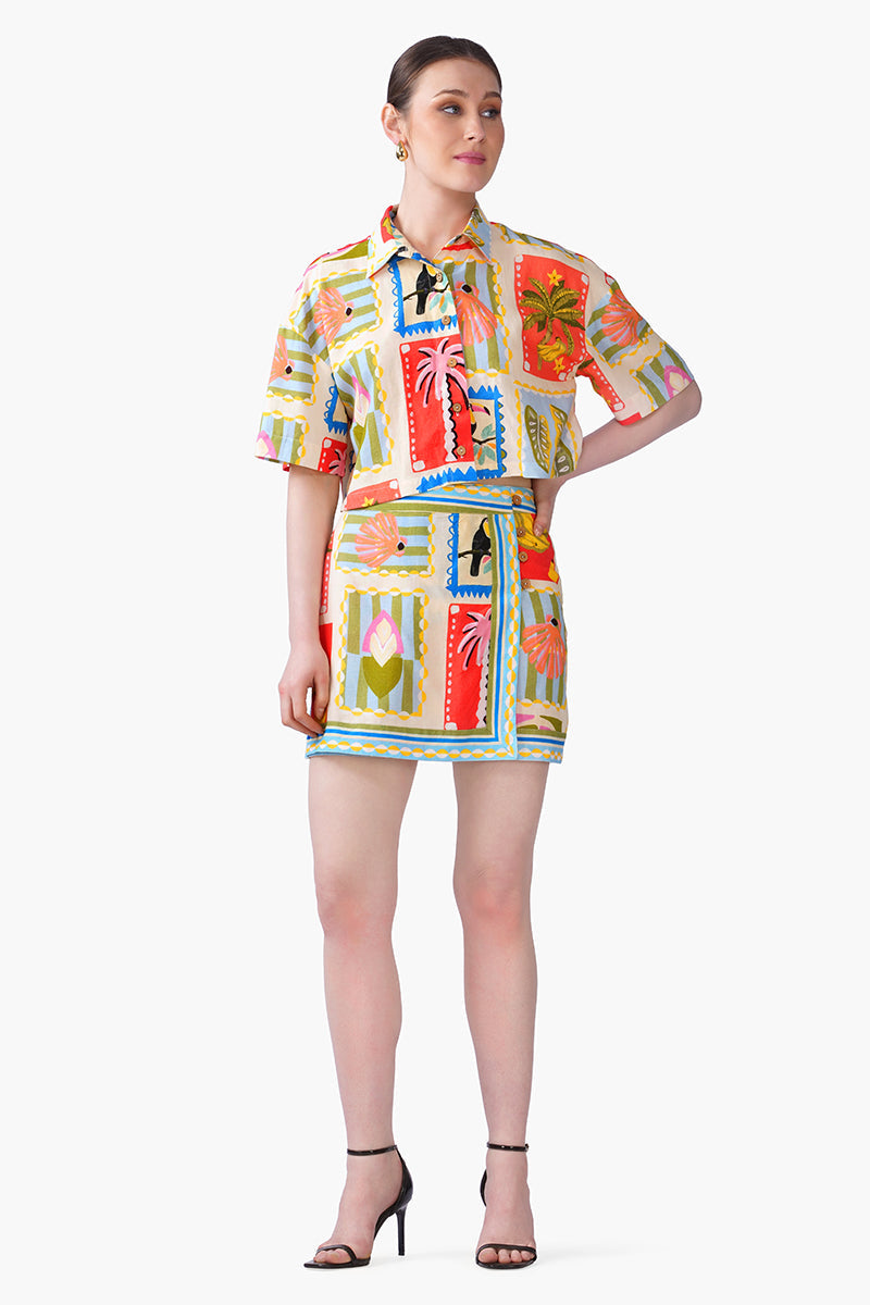 Toucan Pop Fruit Short Skirt