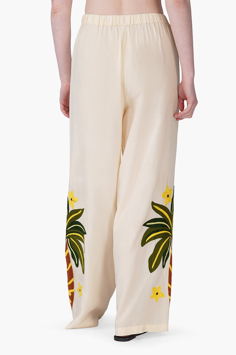 Toucan Carnival Embroidered Pants