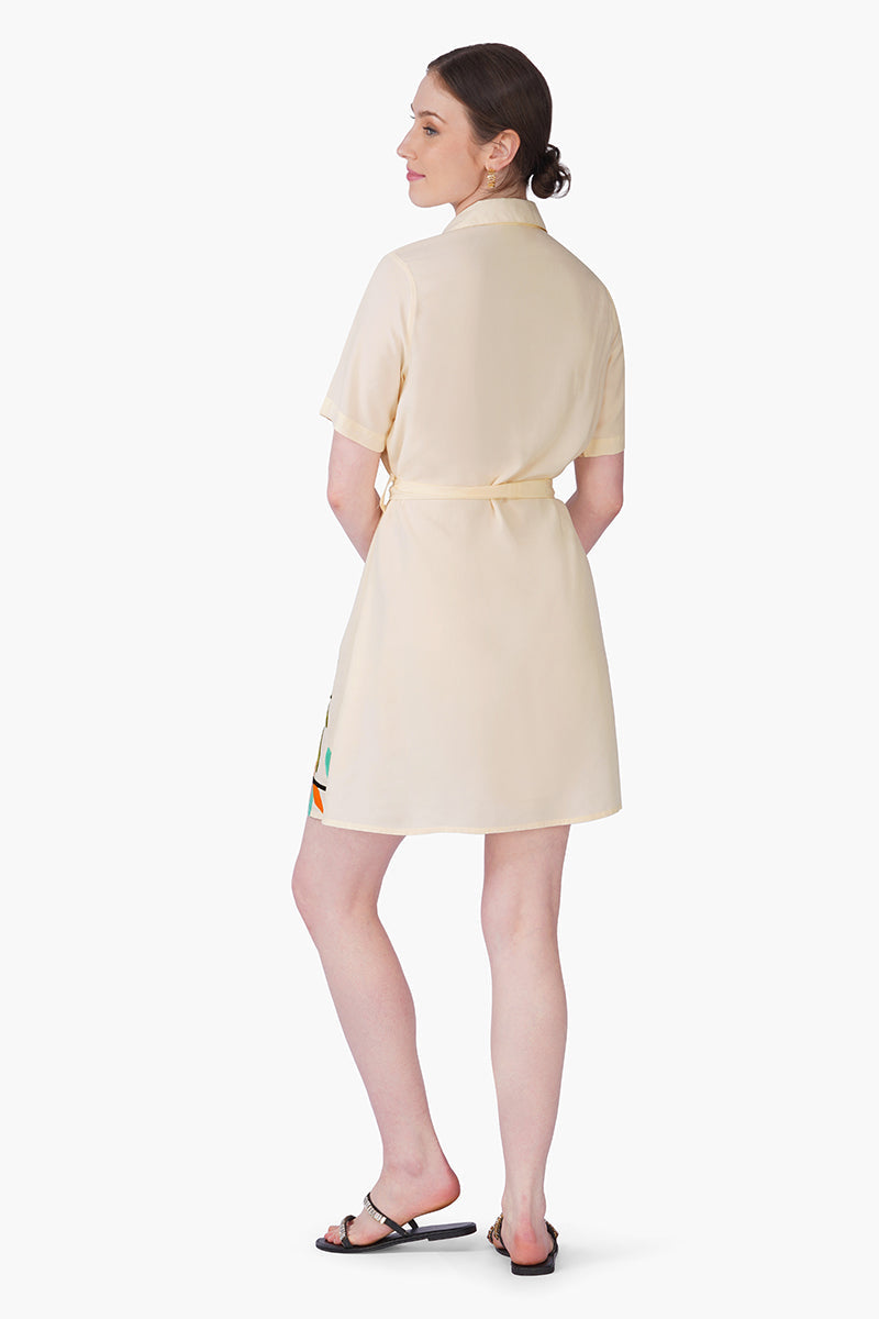 Toucan Carnival Embroidered Shirt Dress
