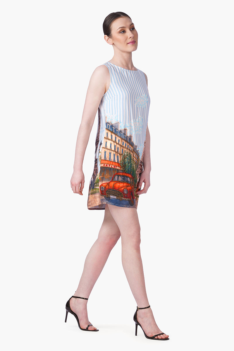 Love In Paris Embellished Slip  On Dress