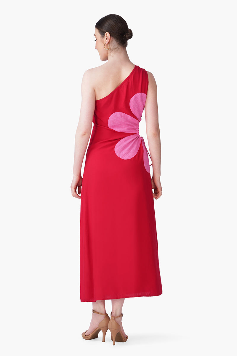 red rose petal dress America & Beyond Women's Rose Petal Scarlet Dress
