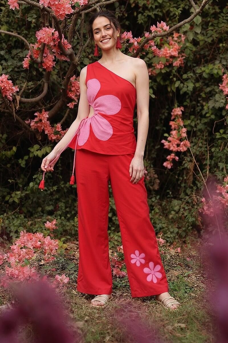 Rose Petal Scarlet Pants