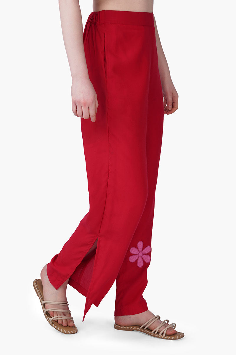 Rose Petal Scarlet Pants