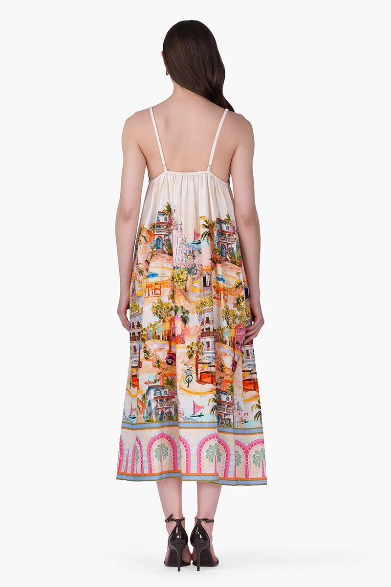 Summer Escape Vacation Print Long Dress | View 5