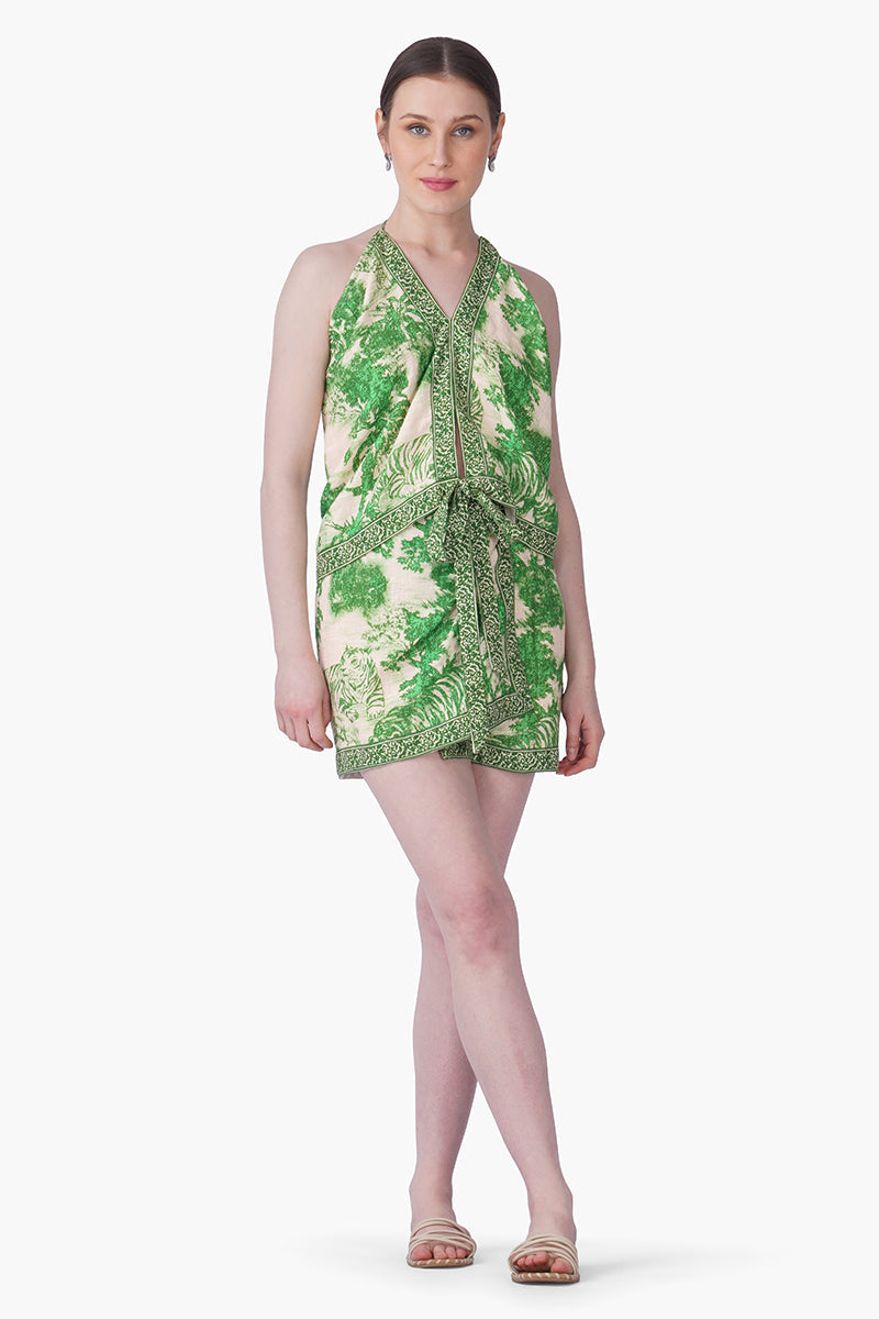 Green Forest Safari Print Top
