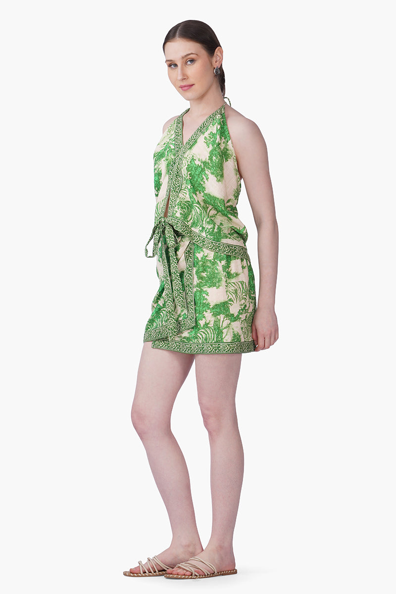 Green Forest Safari Print Top