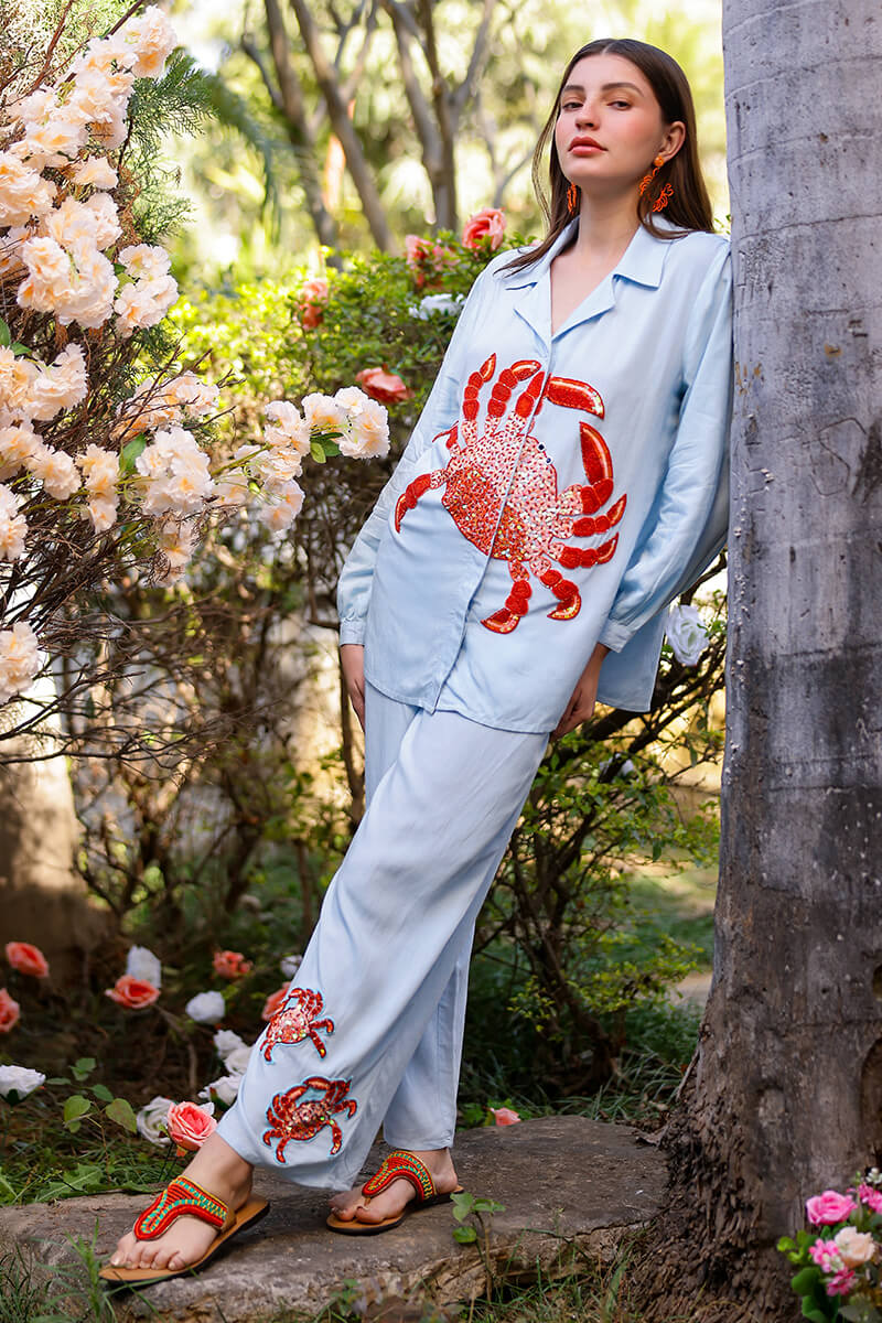 Crab Pop Embellished Shirt