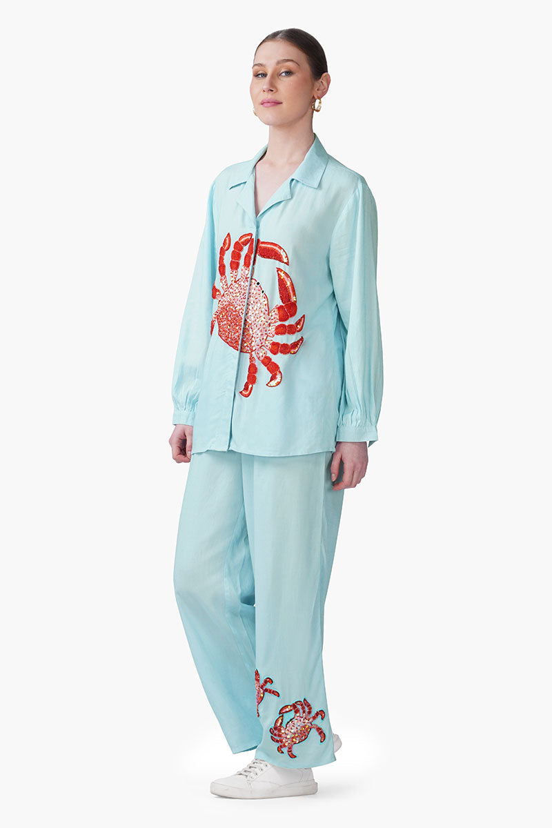 Crab Pop Embellished Shirt