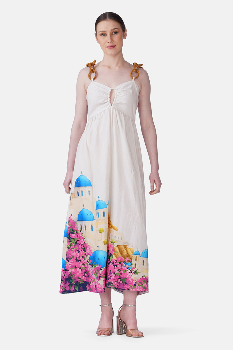 Santorini Dream Print Long Dress | view 2