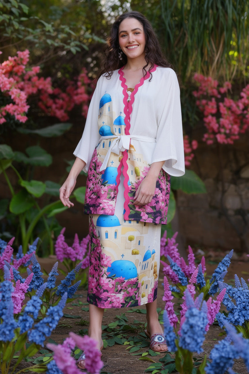 Santorini Dream Print Cover Up