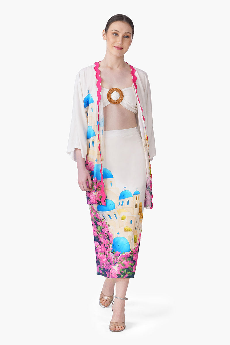 Santorini Dream Print Cover Up