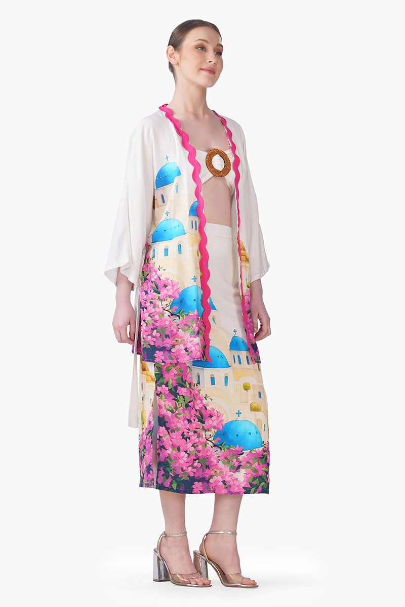 Santorini Dream Print Cover Up