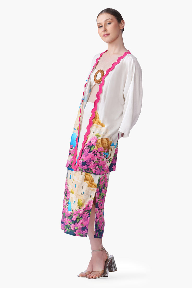 Santorini Dream Print Cover Up