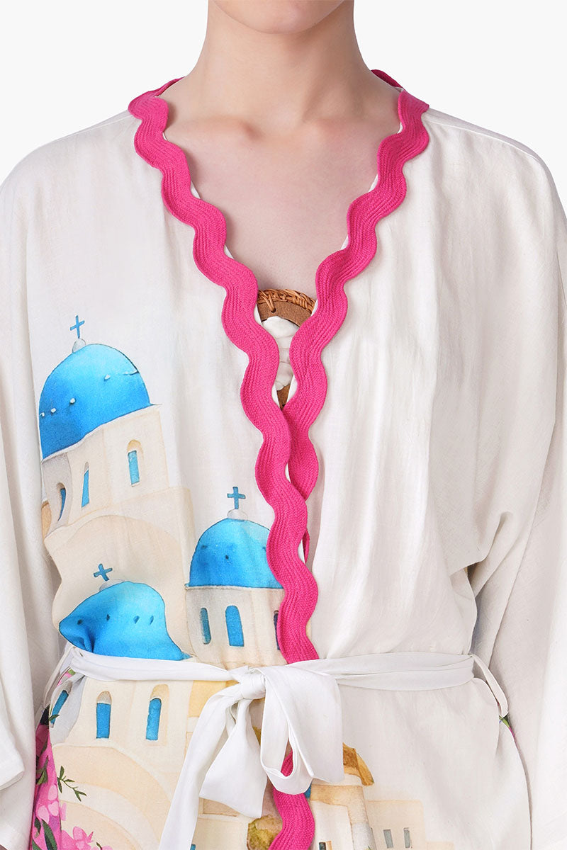 Santorini Dream Print Cover Up