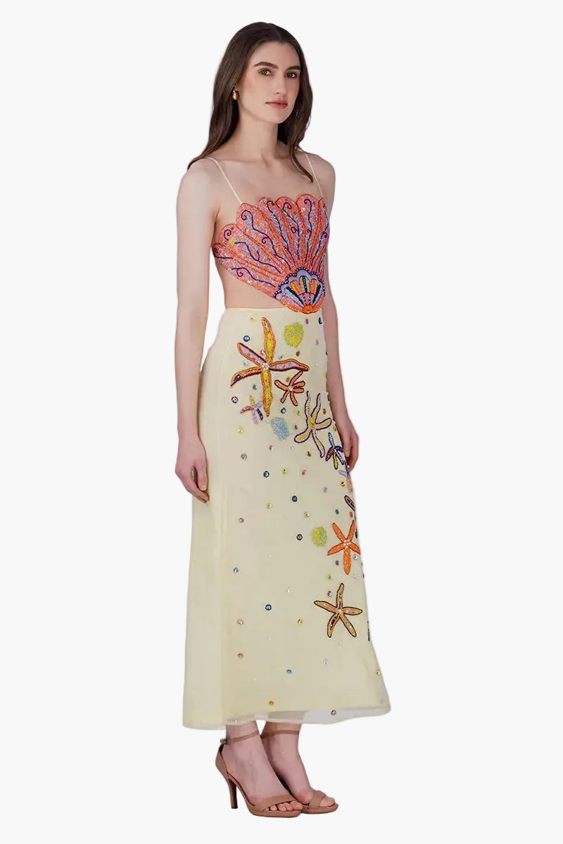 Multi Shell Sunlit Embellished Dress | View 2
