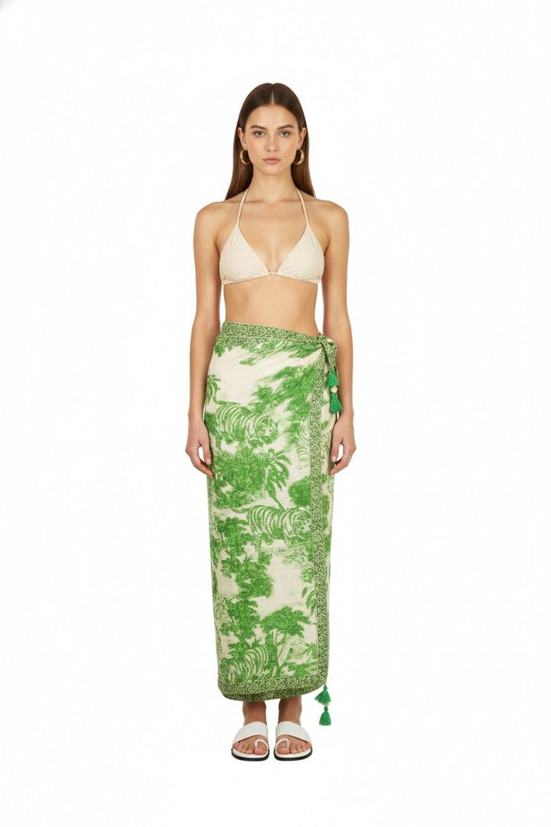 Green Forest Safari Print Sarong | View 1