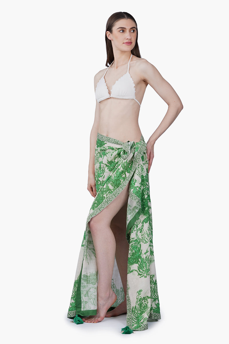 Green Forest Safari Print Sarong | View 4