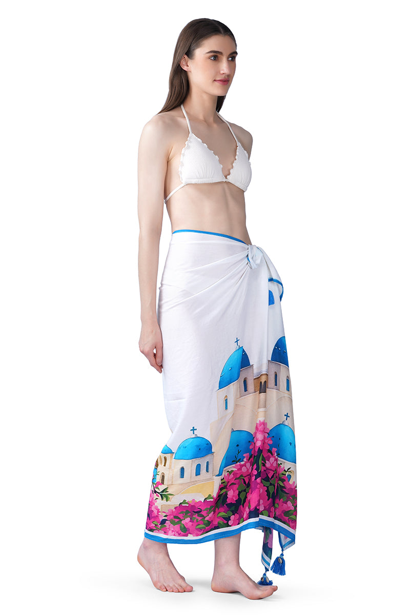 Santorini Dream Print Sarong