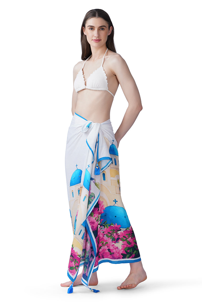 Santorini Dream Print Sarong