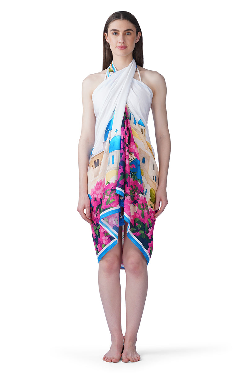 Santorini Dream Print Sarong | View 6