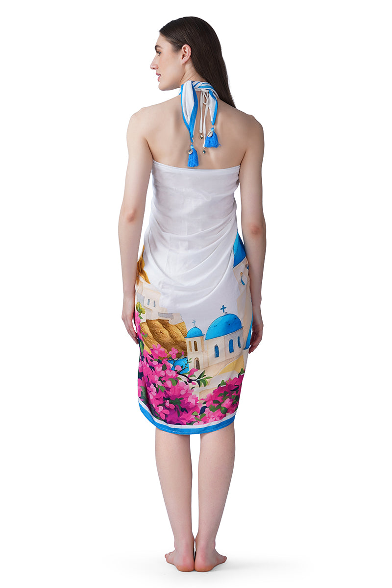 Santorini Dream Print Sarong
