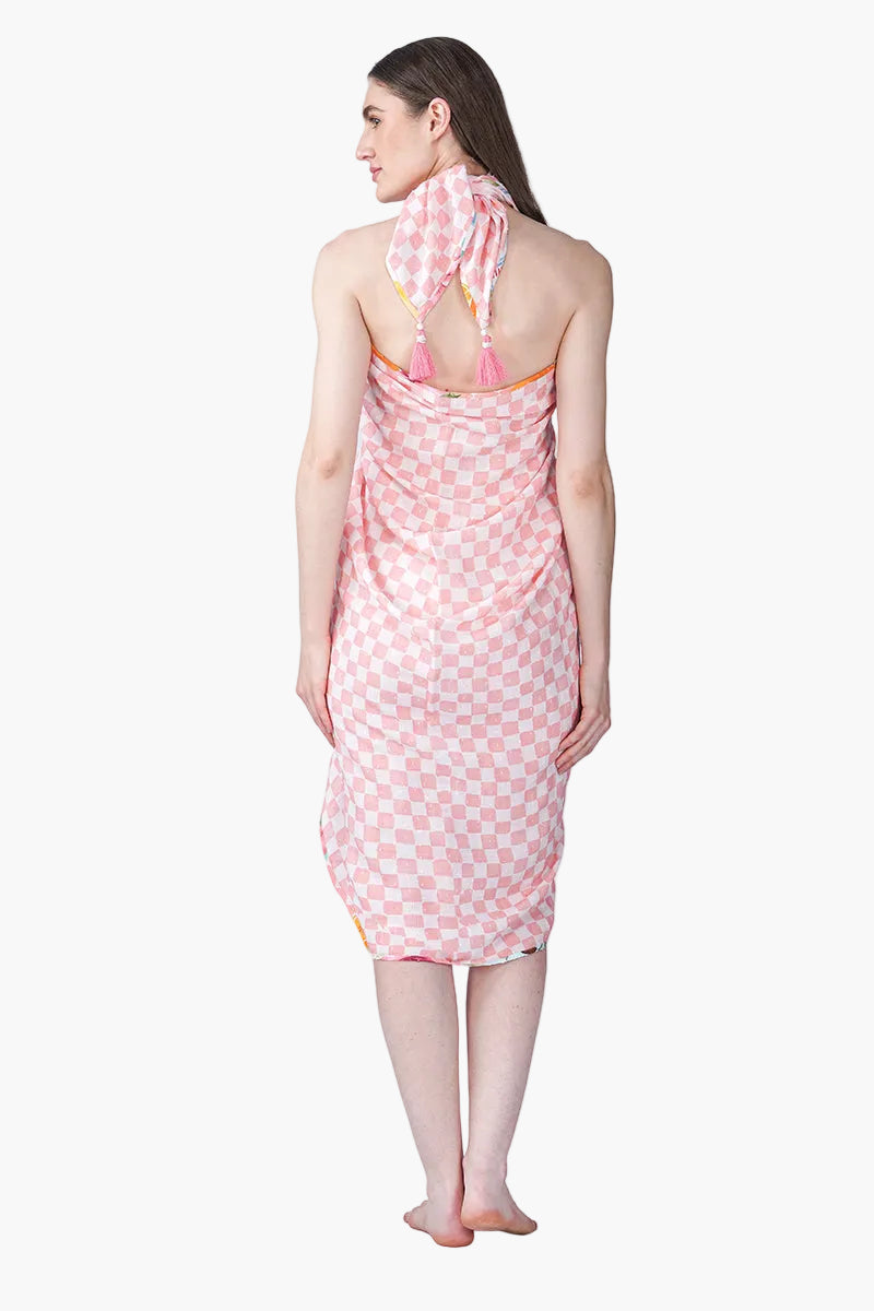 Pretty Blush Check Sarong | View 3