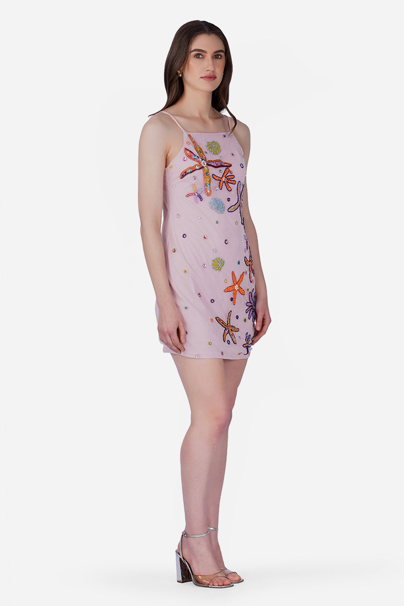 Pink Ocean Jewel Embellished Dress