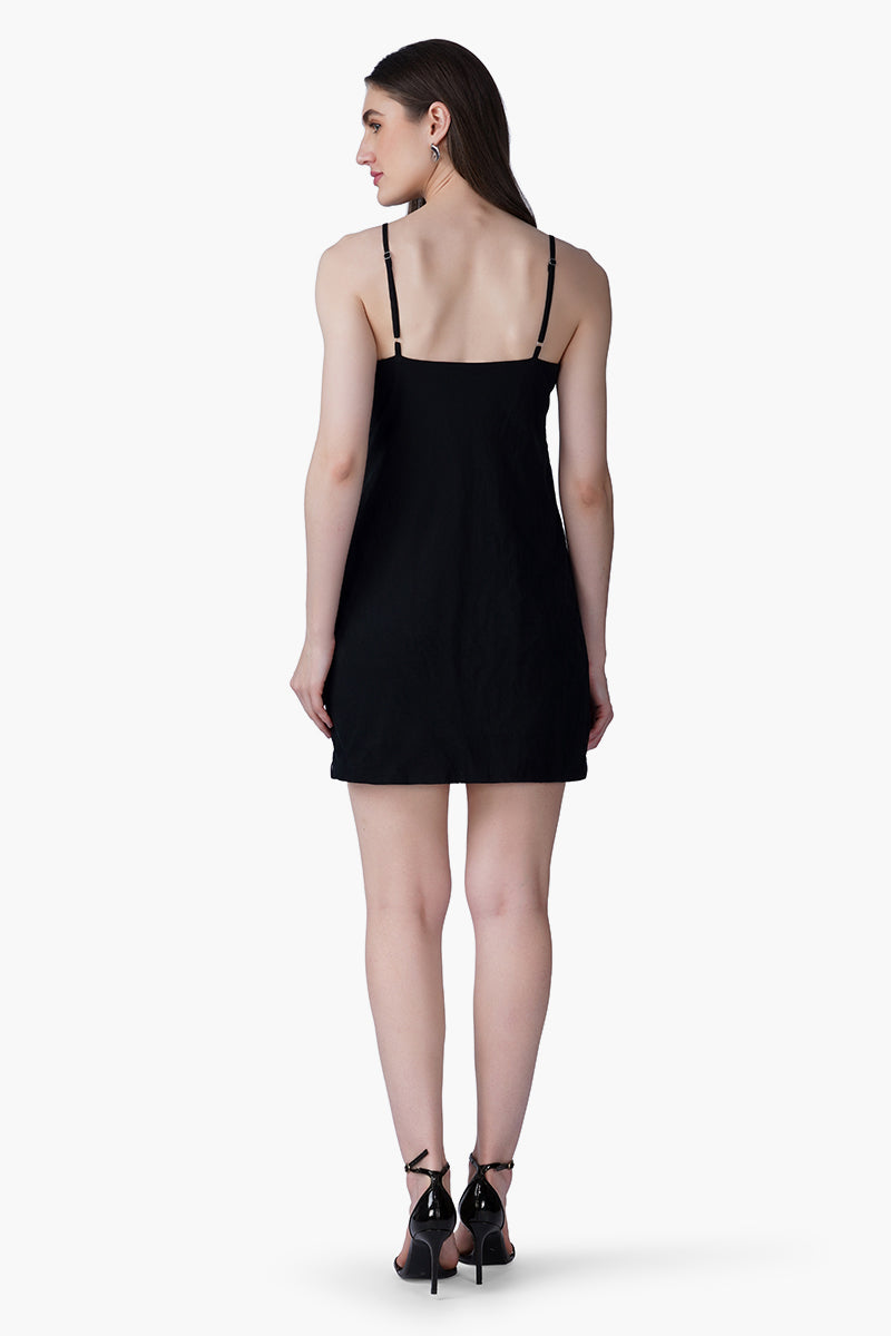 Black Ocean Jewel Embellished Dress