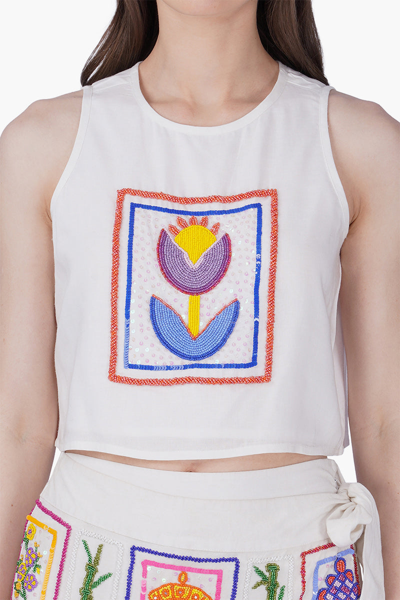 Mahjong Temple Embellished Top | View 5