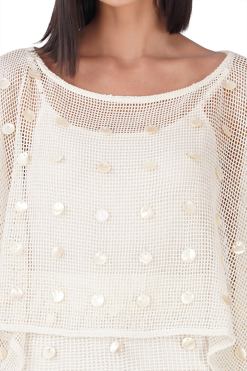 Sea Charm Mesh Short Kaftan | View 5