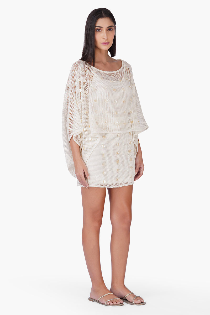 Sea Charm Mesh Short Kaftan | View 3
