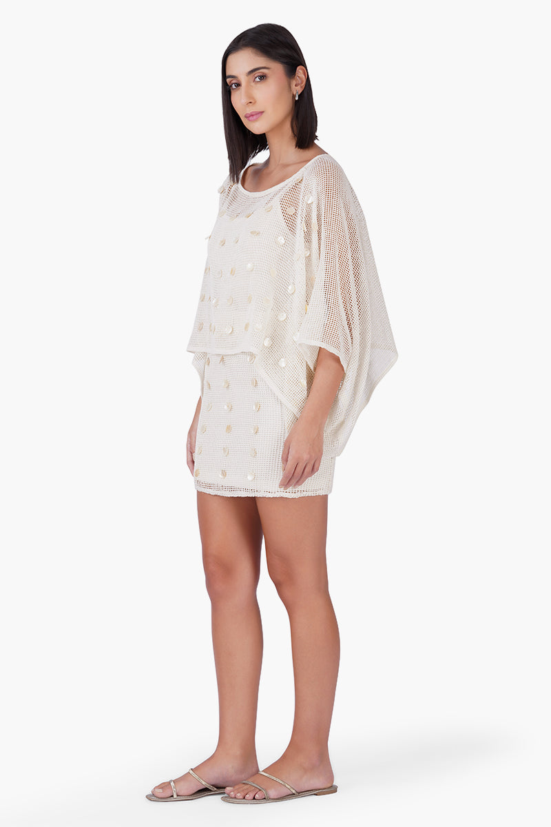 Sea Charm Mesh Short Kaftan | View 4