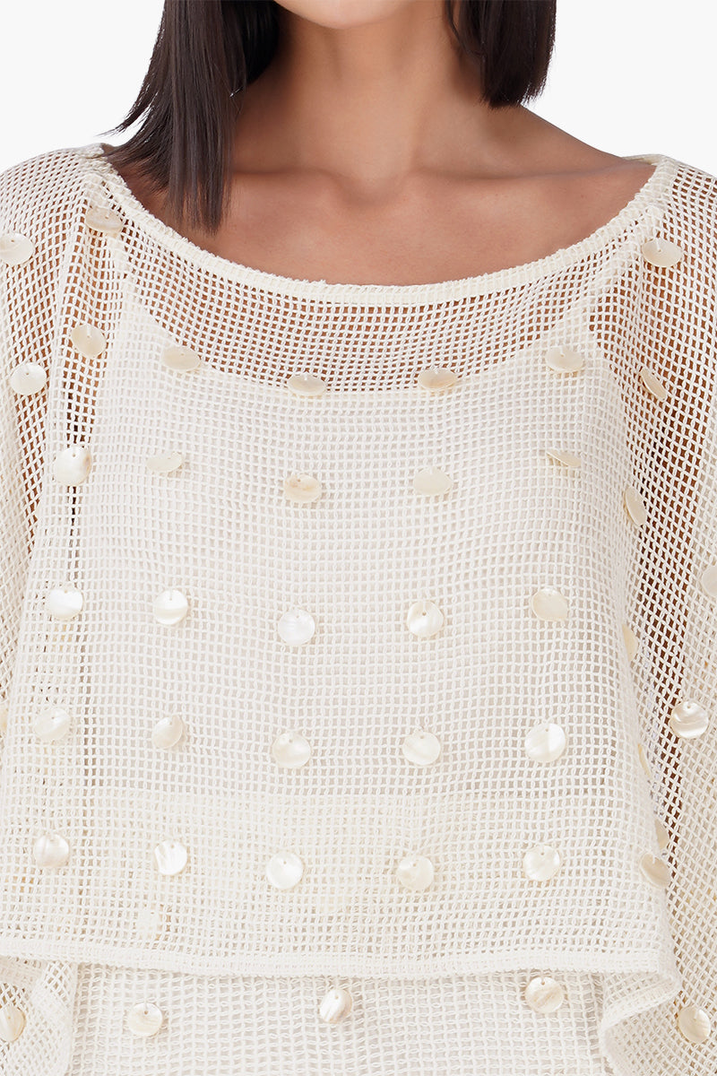 Sea Charm Mesh Short Kaftan | View 6