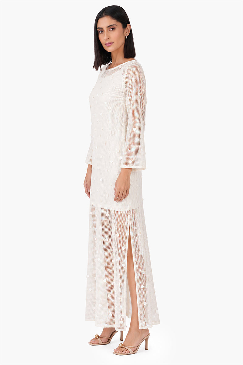 Shell Sequin Mesh Cover-Up