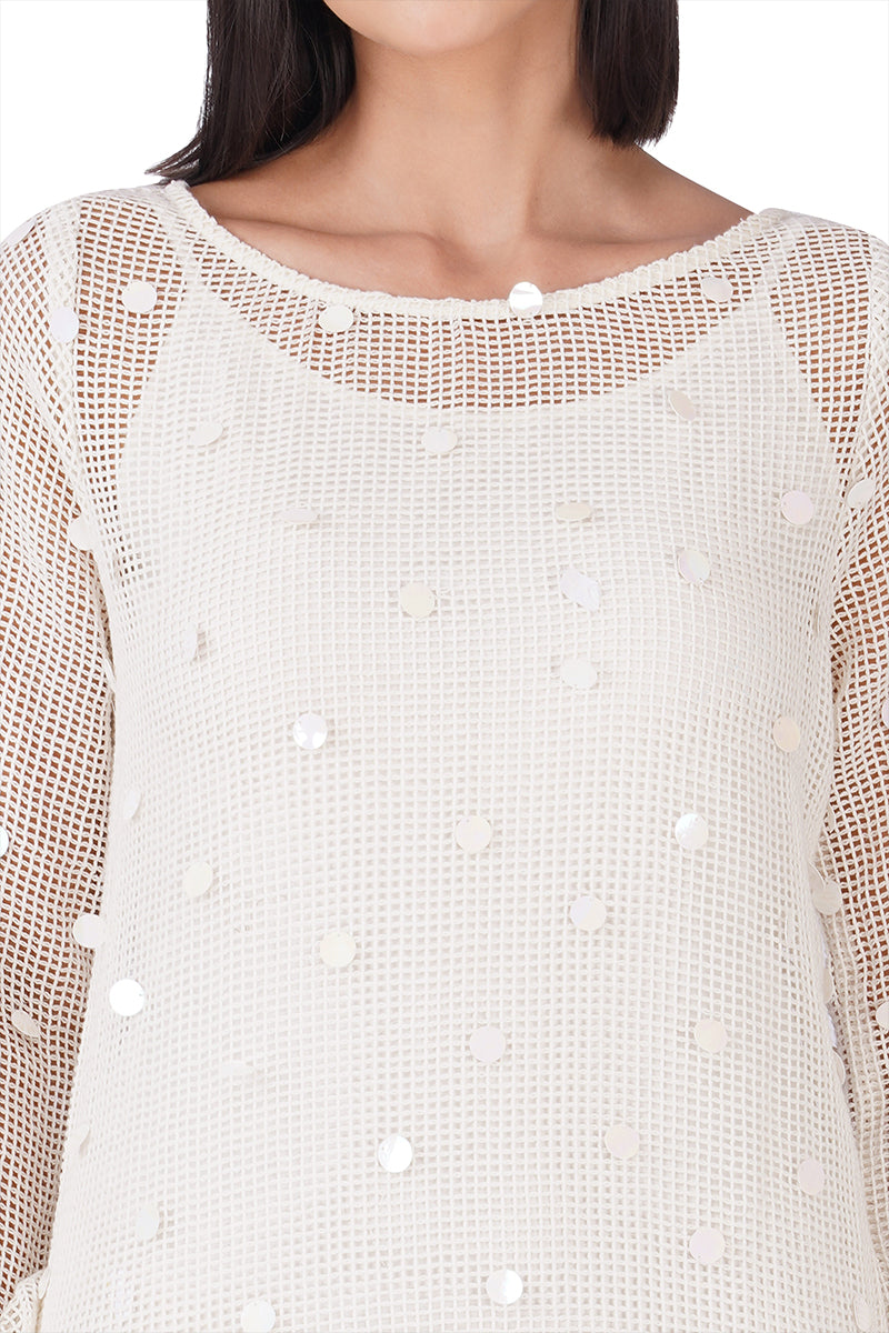 Shell Sequin Mesh Cover-Up | View 6