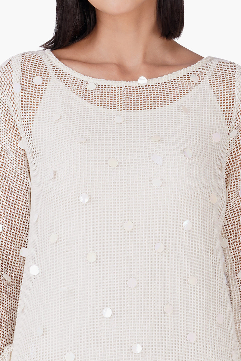 Shell Sequin Mesh Cover-Up | View 6