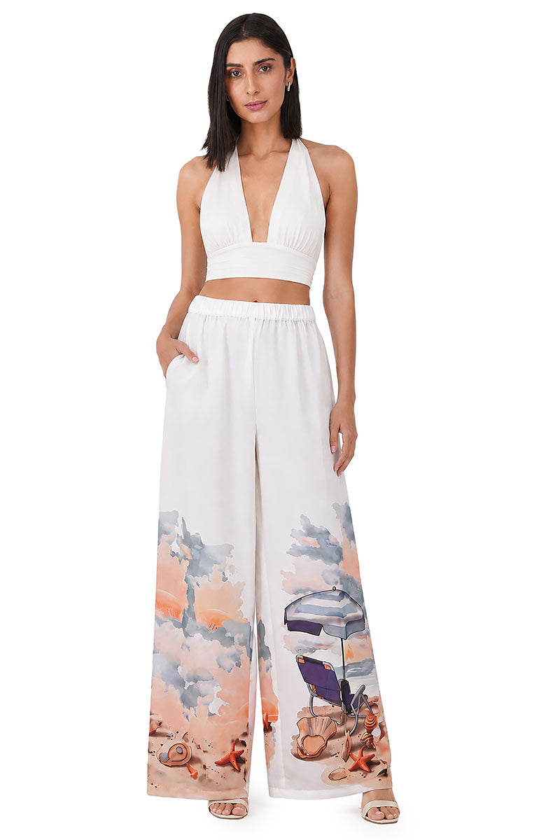 Artisan Coastal Print Cover Up Pants