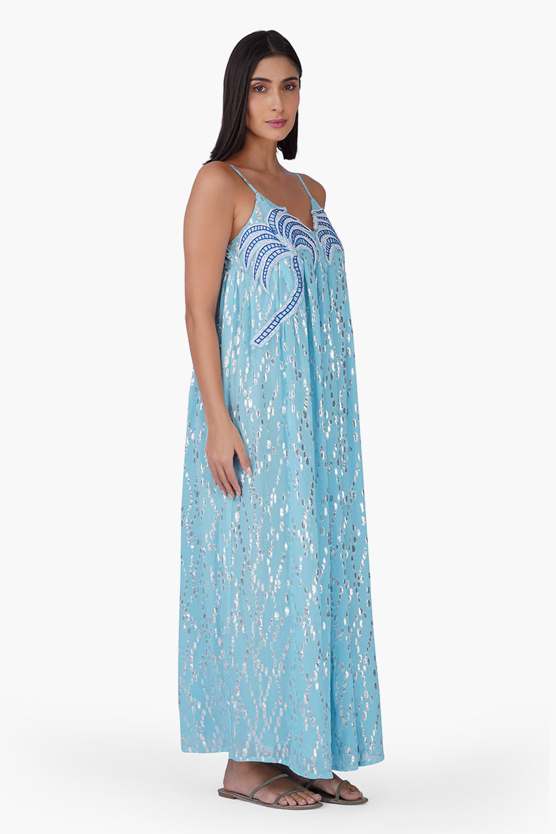 Aqua Aura Flared Dress | View 3