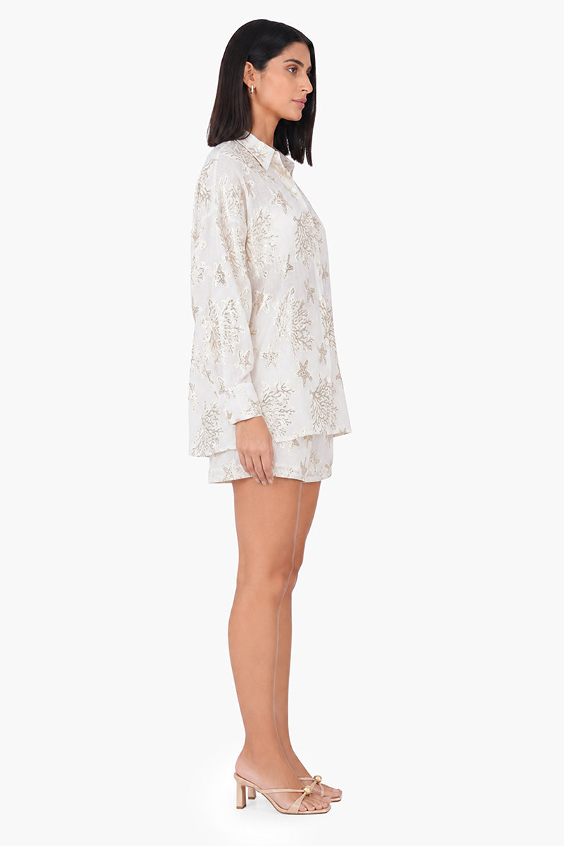 Shoreline Shimmer Button Down Shirt | View 3
