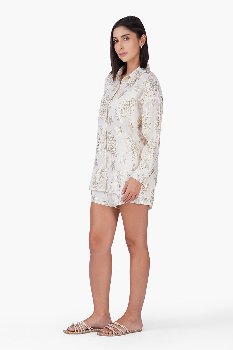 Shoreline Shimmer Button Down Shirt | View 4