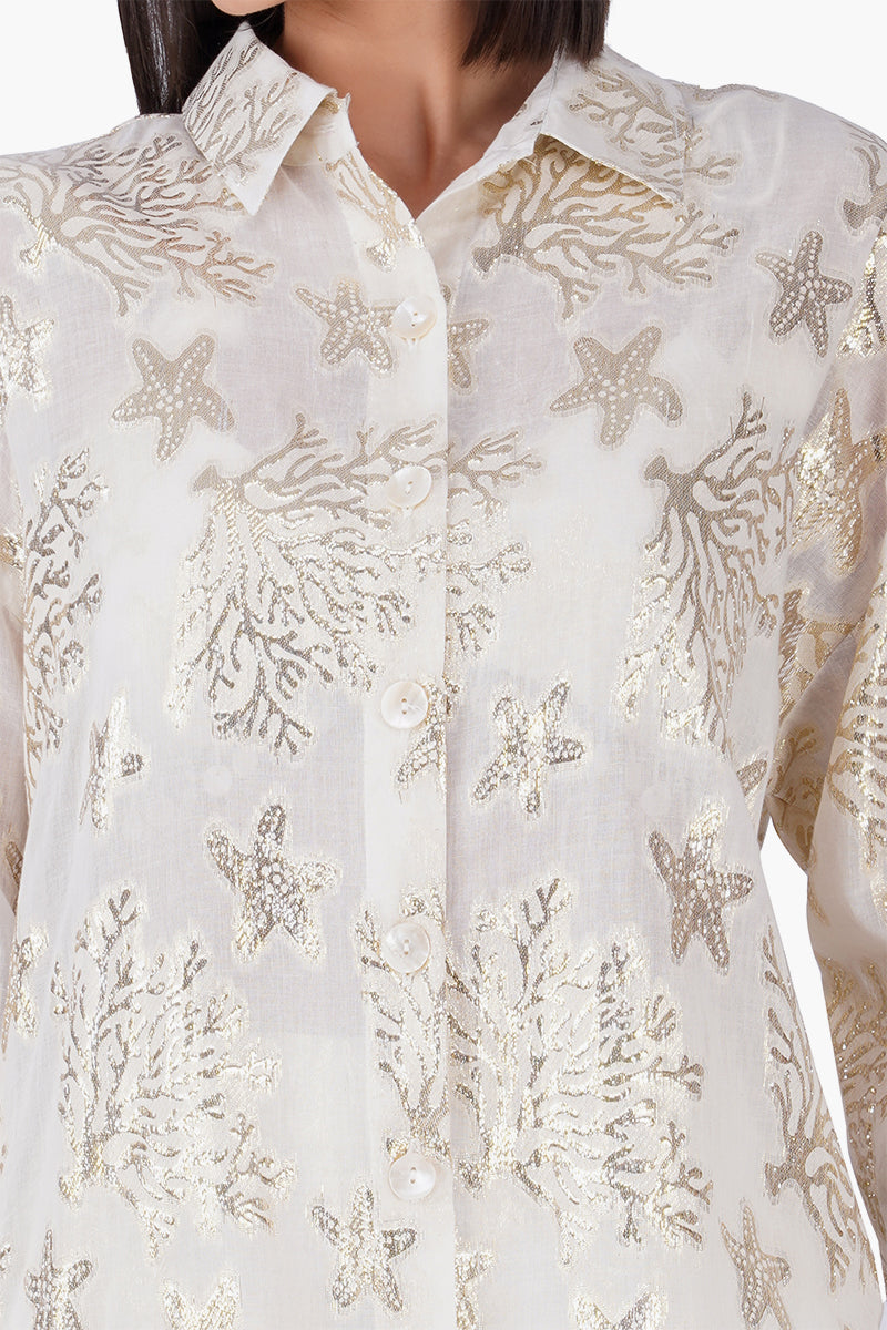 Shoreline Shimmer Button Down Shirt | View 6