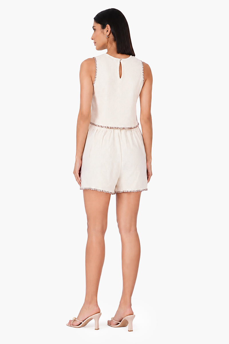 Palm Embroidered Seaside Terry Top | View 4