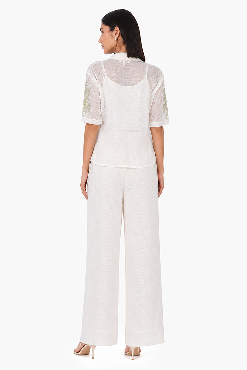 White Garden Muse Embroidered Lace Shirt | View 4